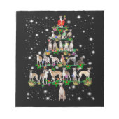 Funny Whippet kerstboomgeschenk Notitieblok (Voorkant)