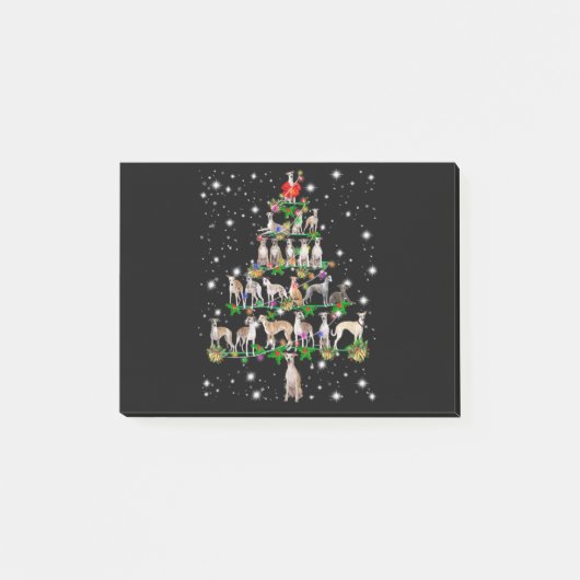 Funny Whippet kerstboomgeschenk Post-it® Notes (Voorkant)