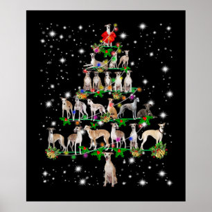 Funny Whippet kerstboomgeschenk Poster