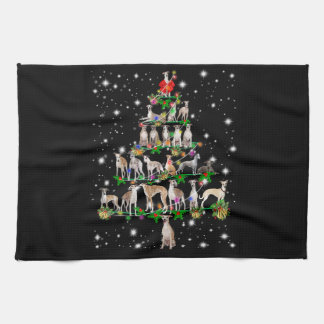 Funny Whippet kerstboomgeschenk Theedoek