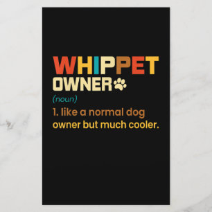 Funny Whippet Retro Dog mam Papa Gift T-Shi Briefpapier