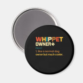 Funny Whippet  Retro Dog mam Papa Gift T-Shi Magneet (Voorkant / Achterkant)