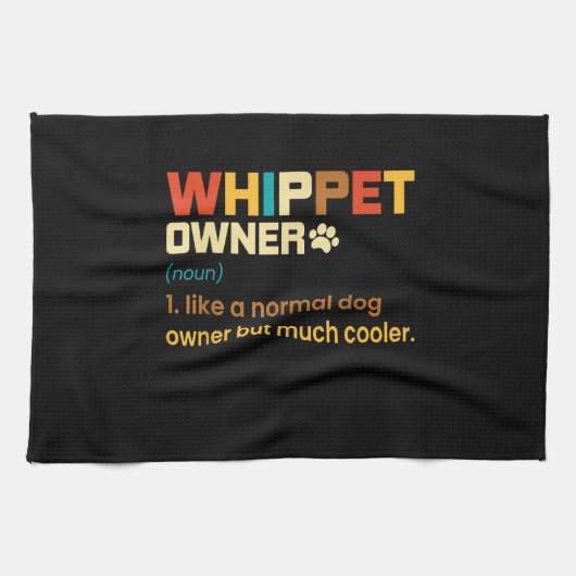 Funny Whippet  Retro Dog mam Papa Gift T-Shi Theedoek (Horizontaal)