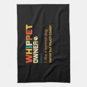 Funny Whippet  Retro Dog mam Papa Gift T-Shi Theedoek (Verticaal)