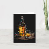 Funny Whiskey Christmas Graphics Lights Lover Long Kaart (Voorkant)