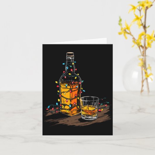Funny Whiskey Christmas Graphics Lights Lover Long Kaart (Gele Bloem)