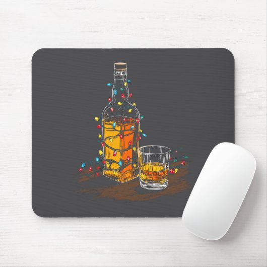 Funny Whiskey Christmas Graphics Lights Lover Long Muismat (Met muis)