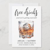 Funny Whiskey Cocktails Drink Foto Trendy Bruiloft Save The Date (Voorkant)