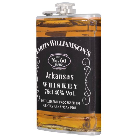 Funny Whiskey Custom Birthday  Typografie Heupfles (Links)