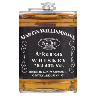 Funny Whiskey Custom Birthday  Typografie Heupfles