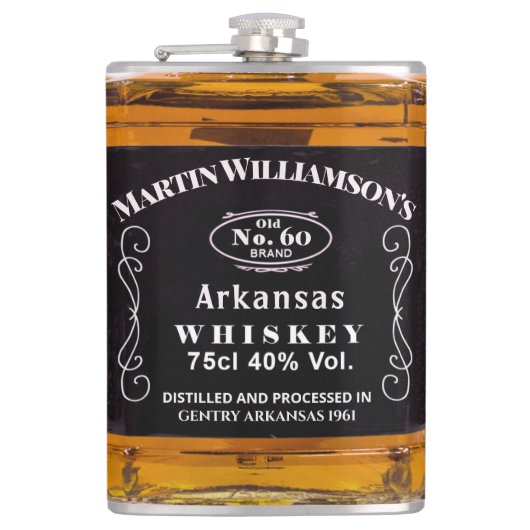 Funny Whiskey Custom Birthday  Typografie Heupfles (Voorkant)