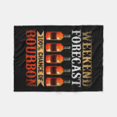 Funny Whiskey Drink Weekend Forecast 100% Kans O Fleece Deken (Voorkant (Horizontaal))