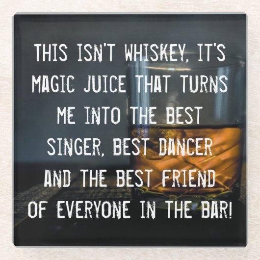 Funny Whiskey Drinkers Slogan Glazen Onderzetter (Voorkant)