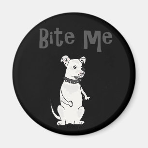 Funny White American Bulldog bijt me Cartoon Magneet