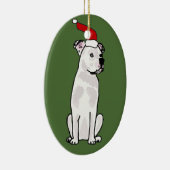 Funny White American Bulldog kerstdesign Keramisch Ornament (Rechts)