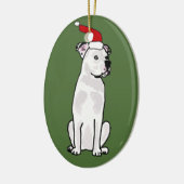 Funny White American Bulldog kerstdesign Keramisch Ornament (Links)