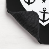 Funny White Anchors Heart Muismat (Hoek)