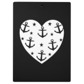 Funny White Anchors Klembord (Achterkant)