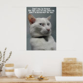 Funny White Cat Humor Pet-lover Poster (Keuken)