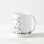 Funny White Cat Koffiemok (Voorkant rechts)