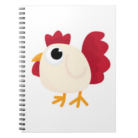 Funny White Chicken Notitieboek (Voorkant)