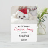 Funny White Dog in een Rode Kerstfeest Pet Kaart (Staand voorkant)