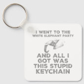 Funny White Elephant Christmas Party Design  Sleutelhanger (Voorkant)