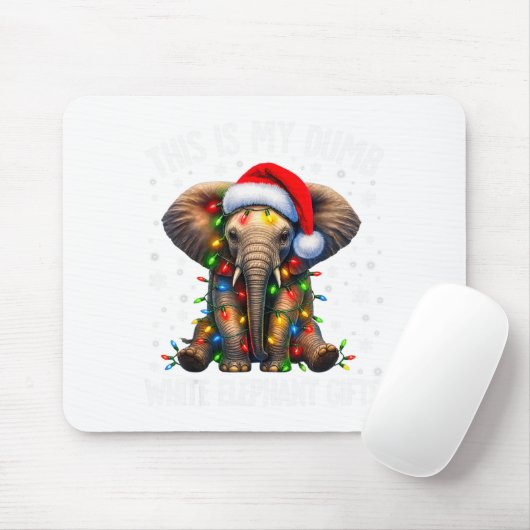 Funny White Elephant For Adults Pjs Under 15 20 Muismat (Met muis)