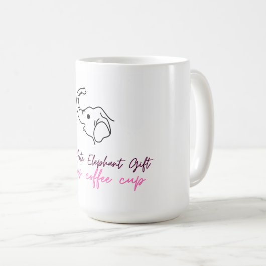 Funny White Elephant Gift - Coffee Cup Koffiemok (Voorkant rechts)