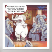 Funny White Elephant In The Room Poster (Voorkant)