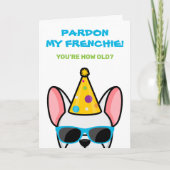 Funny White French Bulldog Frenchie Birthday Kaart (Voorkant)