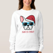 Funny White Frenchie Santa Paws Kerstmis Trui (Voorkant)
