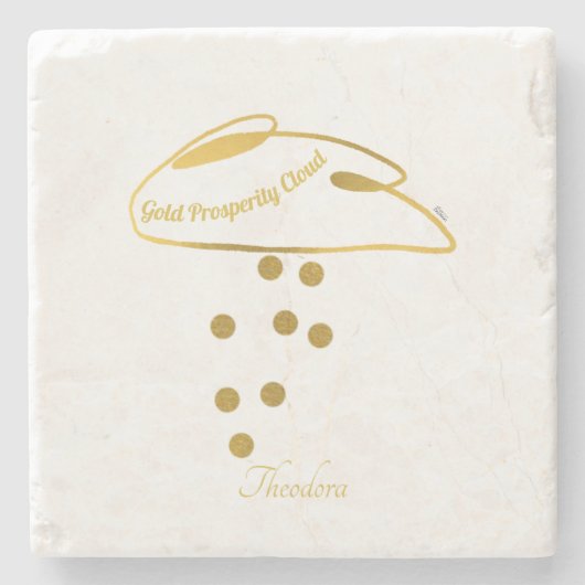 Funny White Gold ProWelvaart Cloud Stenen Onderzetter (Voorkant)