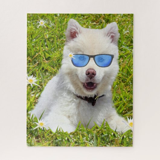 Funny White Husky Puppy, Legpuzzel (Verticaal)