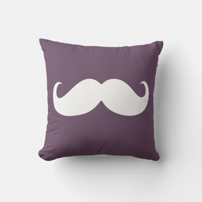 Funny White Mustache 26 Kussen (Voorkant)