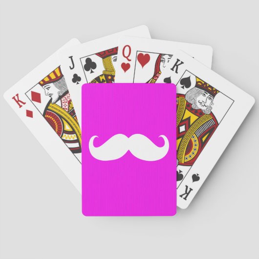 Funny White Mustache 8 Pokerkaarten (Achterkant)