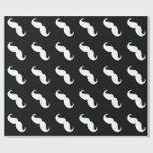 Funny White Mustache Cadeaupapier (Vlak)