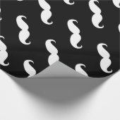 Funny White Mustache Cadeaupapier (Hoek)