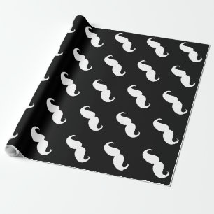 Funny White Mustache Cadeaupapier