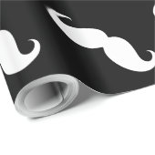 Funny White Mustache Cadeaupapier (Rol Hoek)