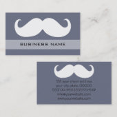 Funny White Mustache en Plain Grey Visitekaartje (Voorkant / Achterkant)