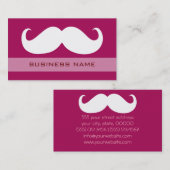 Funny White Mustache en Plain Red Visitekaartje (Voorkant / Achterkant)