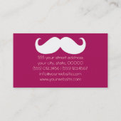 Funny White Mustache en Plain Red Visitekaartje (Achterkant)