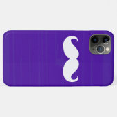 Funny White Mustache op donkere Paarse achtergrond Case-Mate iPhone Case (Achterkant (horizontaal))