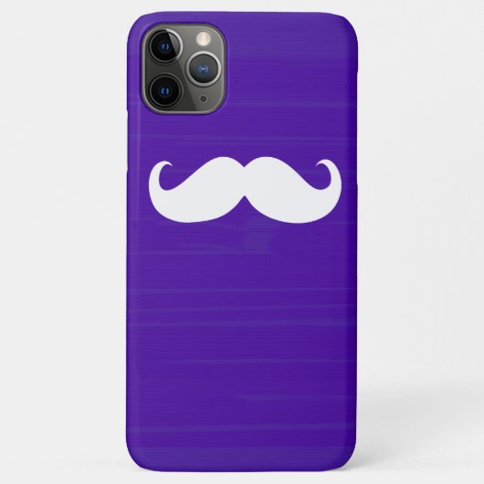Funny White Mustache op donkere Paarse achtergrond Case-Mate iPhone Case (Achterkant)