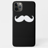 Funny White Mustache op zwarte achtergrond Case-Mate iPhone Case (Achterkant)