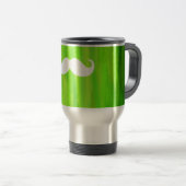 Funny White Mustache over groene achtergrond Reisbeker (Voorkant rechts)