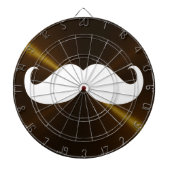 Funny White Mustache over Metal Background Dartbord (Voorkant)