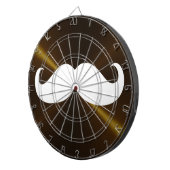 Funny White Mustache over Metal Background Dartbord (Voorkant Rechts)