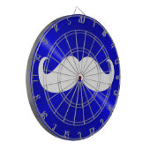 Funny White Mustache over Metal Blue Background Dartbord (Voorkant Links)
